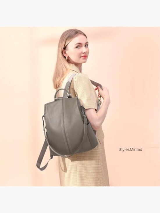 Genuine Leather Backpack Purse Women Anti-Theft Convertible Daypack Shoulder Bag main image 4
